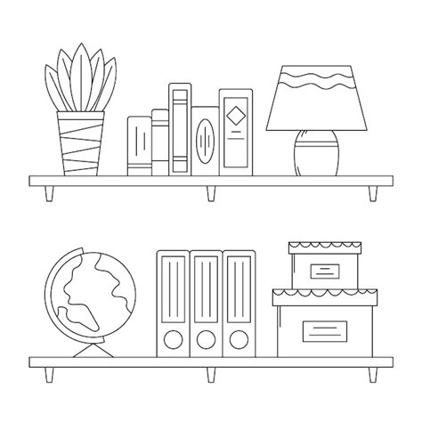 Free Vector Hand Drawn Shelf Outline Illustration