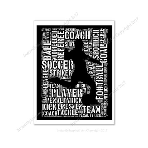 Soccer Decor Word Art Poster Soccer Printable Wall Art Home - Etsy