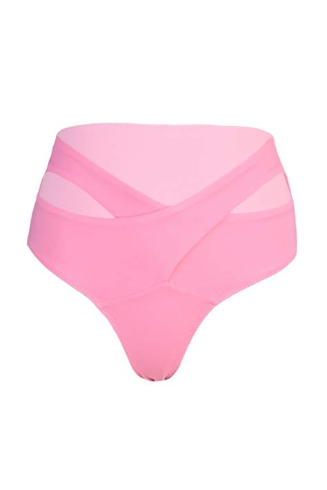 TRENDYOLMİLLA Pembe Cut Out Pencereli Yüksek Bel Regular Core Bikini Altı TBESS BA Fiyatı
