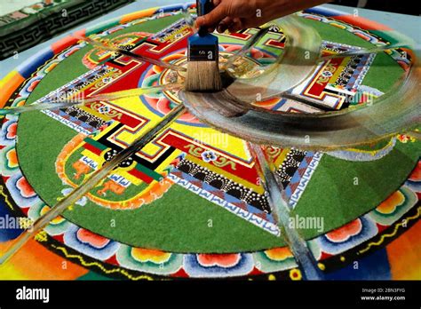 Tibetan Buddhist Sand Mandala Bodhisattva Vajrasattva A Tibetan Monk