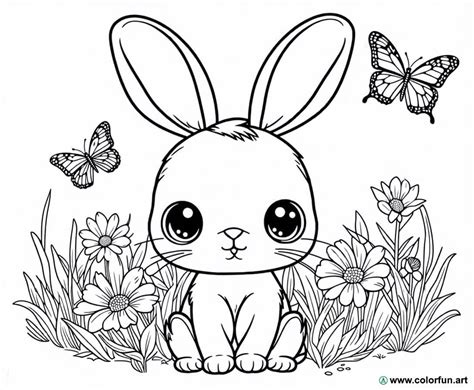 15 Dibujos Para Colorear De Conejos Kawaii Dibujos Para Colorear