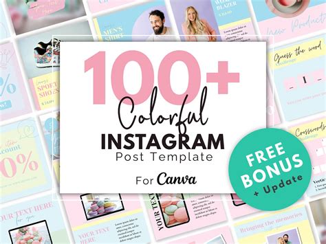 Colorful Instagram Canva Template Graphic by AWRSMdesign · Creative Fabrica