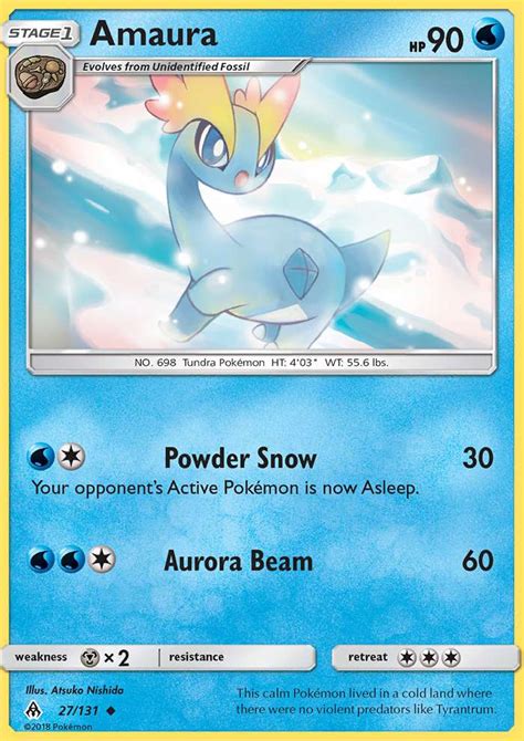 Amaura 27 Forbidden Light 2018 Pokemon Card