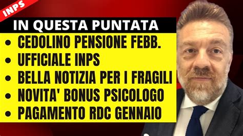 Ultimora Cedolino Inps Febbraio Sorpresa Lavoratori Fragili