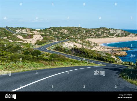 Curvy Road In Beachport South Australia Australia Pacific Stock