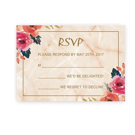 Elegant Marble Floral Wedding Invitation WIP039 Floral Wedding