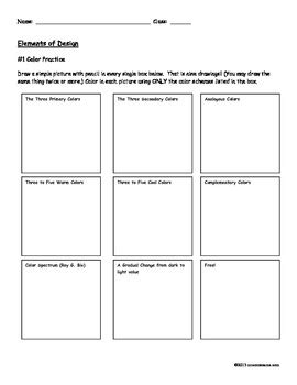 Elements of Art Worksheets by No Corner Suns | Teachers Pay Teachers