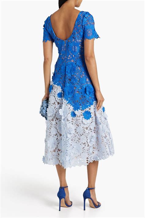 Marchesa Notte Two Tone Guipure Lace Midi Dress The Outnet