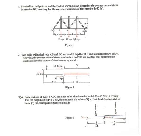 Solved For The Pratt Bridge Truss And The Loading Sho