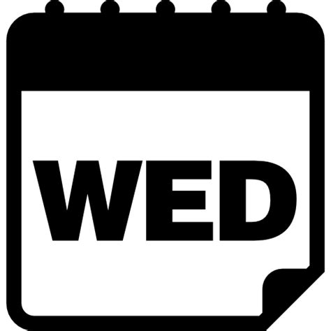 Wednesday Calendar Daily Page Free Interface Icons