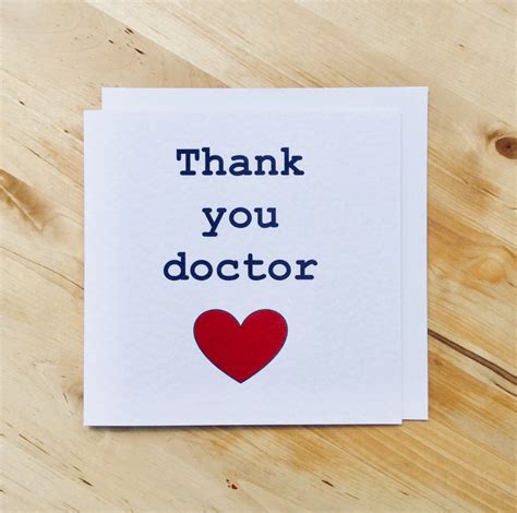 Thank You Doctor Card Thank You Dr Card Doctor Appreciation Etsy Uk