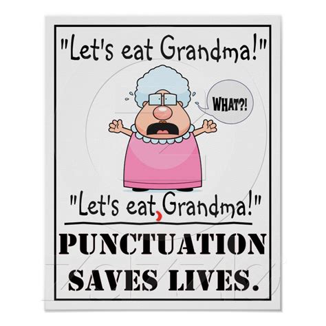 Punctuation Saves Lives Poster Zazzleca Teacher Humor Grammar