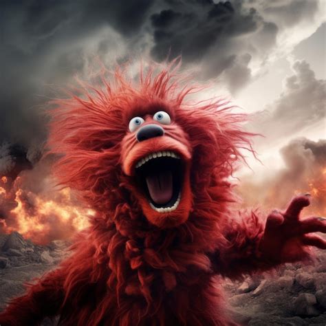 Premium AI Image | Crazed and Red The Wild and Angry Muppet Animal ...