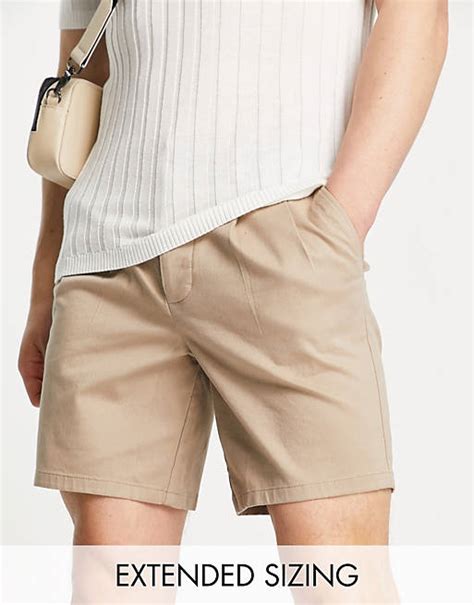 Asos Design Short Mi Long Plissé Beige Asos