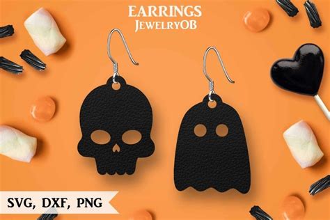 Halloween Earrings Cut File SVG DXF PNG Formats 350496