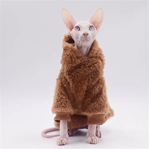 Sphynx Cat Sweater Winter Warm Thickened Stratch Hairless Cat Clothes