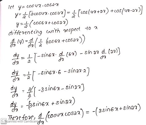 Differentiate The Following W R T X Cos 4x Cos 2x