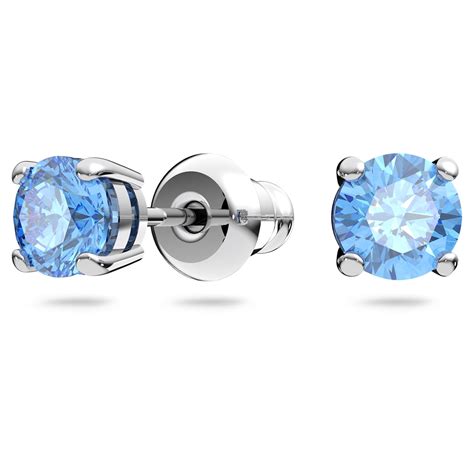 Swarovski Sparkling Dance Set Round Blue Rhodium Plated