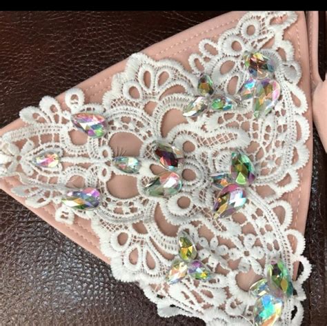 Swim Now In Stock Blush Rhinestone Lace Applique Bikini Poshmark