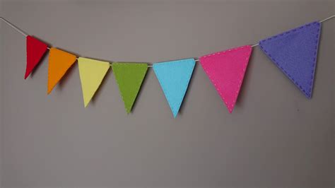 Rainbow Felt Bunting Rainbow Felt Garland Cute Nursery Etsy