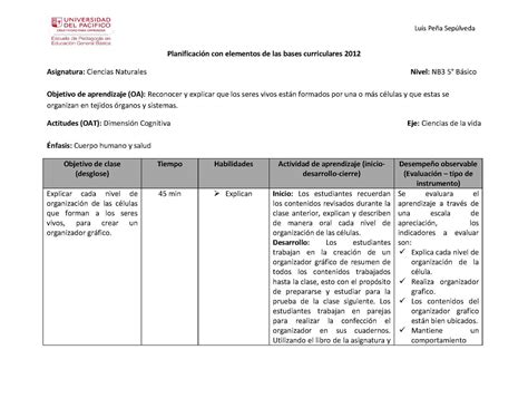 Calaméo Planificación Ciencias Naturales 5° Básico 2013 Ii