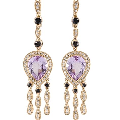 Длинные висячие золотые серьги