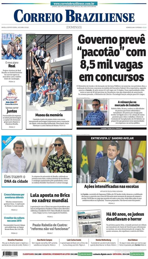 Capa Correio Braziliense Quarta 1 De Fevereiro De 2023