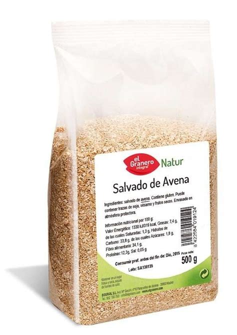 Salvado de Avena Ecológico 500 gr El Granero Herbolario San Yago