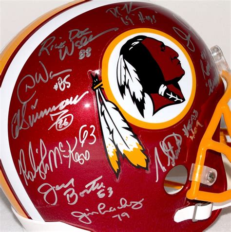 Redskins "Hogs" Multi-Signed Throwback Full-Size Helmet with (10 ...