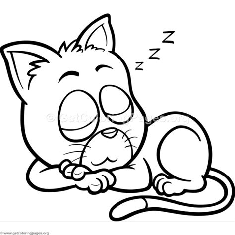 Sleeping Cat Coloring Pages At Free Printable Colorings Pages To Print And Color