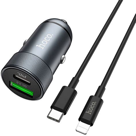 Incarcator Auto Cu Cablu Usb Type C Lightning Hoco Z B Qc M