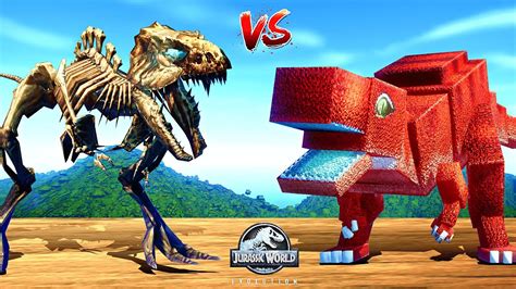 Skeleton T Rex Vs Minecraft TRex Godzilla Malusaurus Dinosaurs