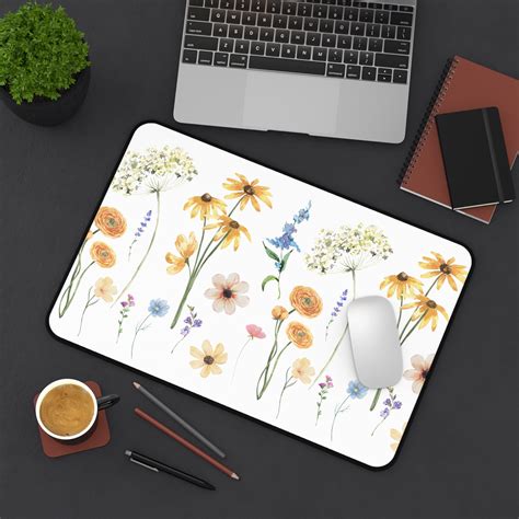 Wildflower Desk Mat Wildflower Gift Wildflower Lover Desk Mat