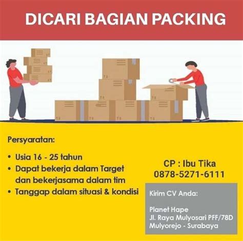 Lowongan Tenaga Packing Surabaya Atmago