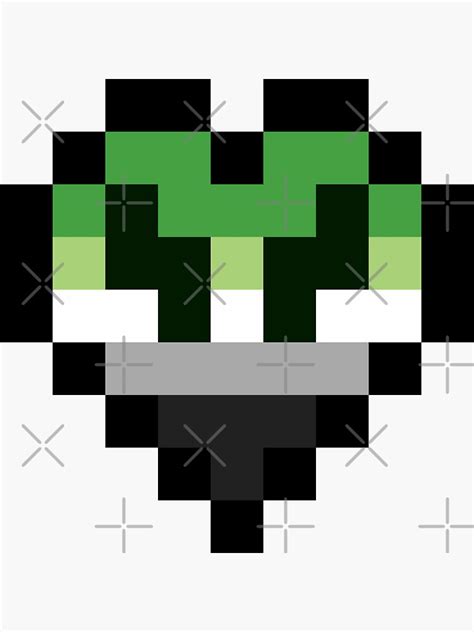 Minecraft Aromantic Hardcore Heart Sticker For Sale By Sirvee