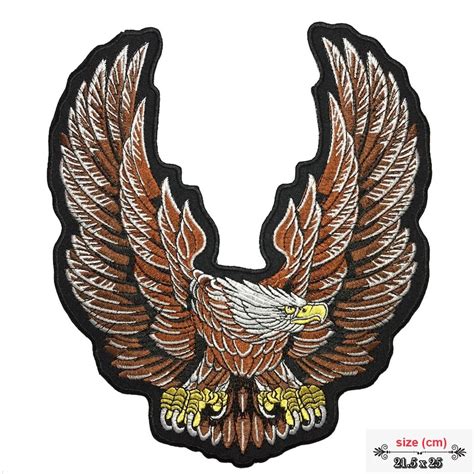 Classic Eagle Hawk Biker Large Back Patch Xl Etsy