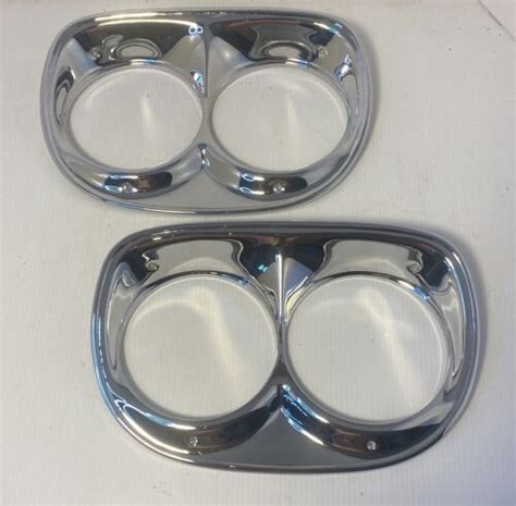 Show Chrome Headlight Bezels 1958 1959 Chevy Pickup Truck Headlamp Door