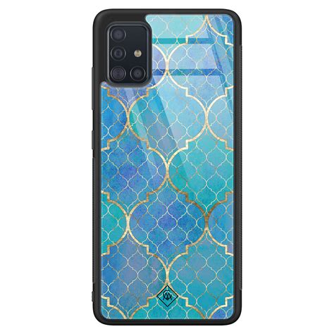 Casimoda Samsung Galaxy A Glazen Hardcase Geometrisch Blauw