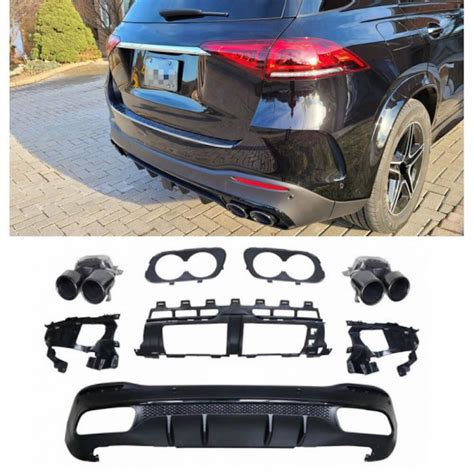 Diffuseur Chappements Ronds Noir Mercedes Gle W Suv Look Amg