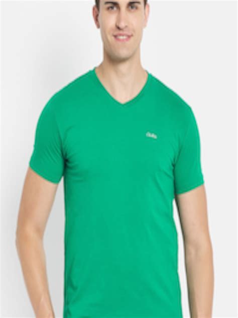 Buy Octave Men Green V Neck Cotton T Shirt Tshirts For Men 17588660