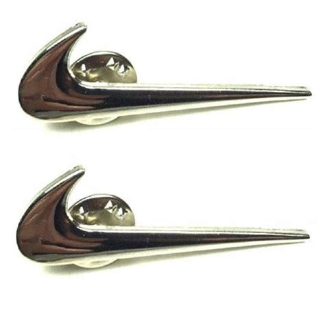 Silver Metallic Nike Check Mark Logo Swoosh 2 Piece Lapel Pin Set ...