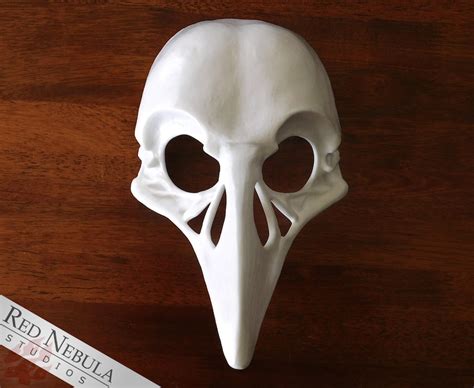 Raven Skull Mask Blank White Or Black Cast Resin Mask For Etsy