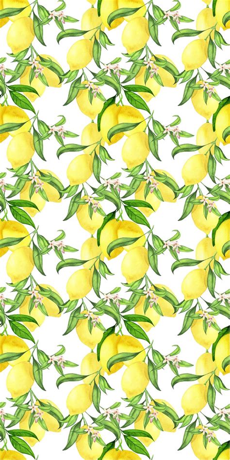 Lemon Digital Paper Pack Watercolor Lemon Seamless Pattern Etsy