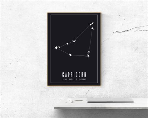 Capricorn wall art capricorn zodiac print astrology gifts | Etsy