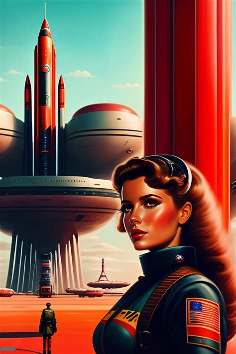 Lexica Soviet Retro Futurism Beautiful Girl On The Background Of A