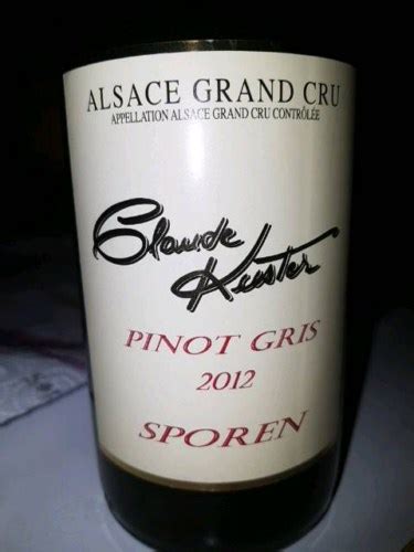 Claude Kuster Pinot Gris Alsace Grand Cru Sporen Vivino Us