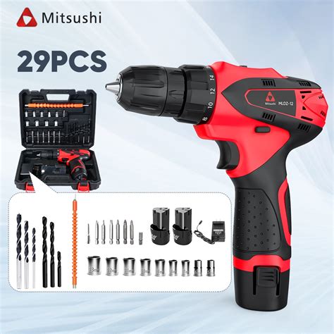 Mitsushi 12v Lithium Ion Cordless Drill With Case 2 Battery