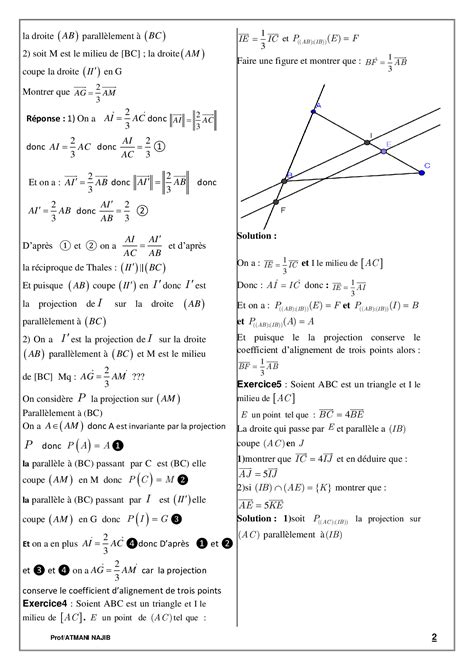 La projection dans le plan Exercices corrigés 1 AlloSchool