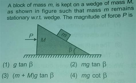 A Block Of Mass M Is Kept On A Wedge Of Mass M As Shown In Figure Such