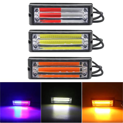 Caminh O Led Strobe Pol Cia Luz De Advert Ncia Cob Grille Piscando Side